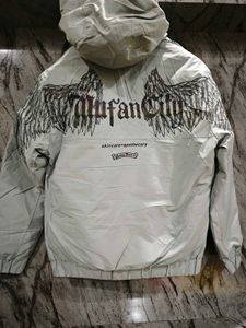 Stylish Light Grey Hooded Jacket