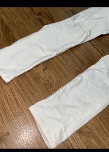 Y2K Ripped White Jeans