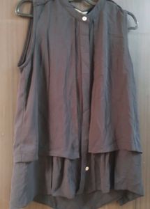 Flowy Sleeveless Dark Grey Top