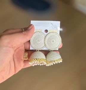 Elegant Jhumka Earrings with Pearl Drops
