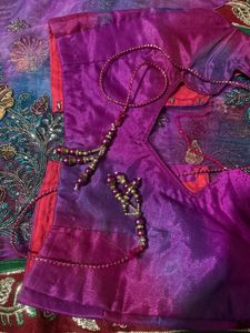Embroidered Tie-Dye Net Saree