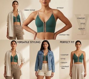 Forest Green Ribbed bralette