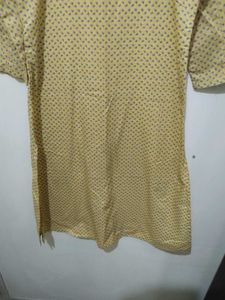 Yellow Kurta With Rose Floral Print