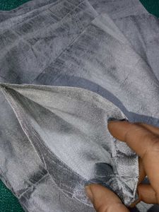 Shiny Silver Wide Leg Pants