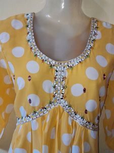 Yellow Polka Dot Maxi Dress