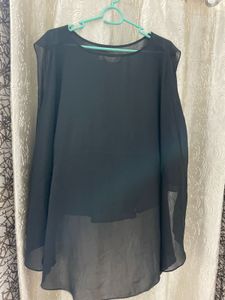 Chic Black Layered Chiffon Top