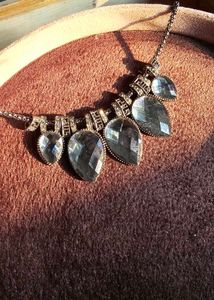 Statement Teardrop Gem Necklace