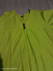 Vibrant Green Cotton Kurta Set