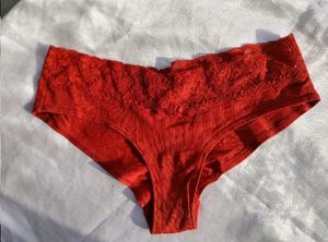 Red Lace Trim Briefs