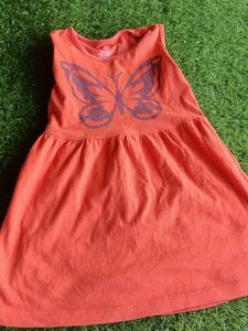 Adorable Orange Butterfly Dress for Kids
