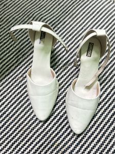 White Flat Sandals with Ankle Strap