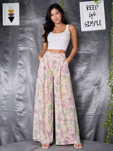 ZARA Floral Wide Leg Pants