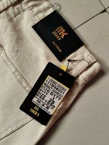 Beige Wide Leg Cargo Pants