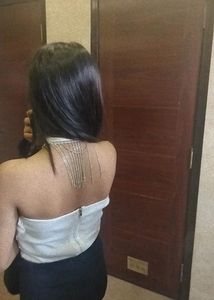 Sparkling Chain Halter Neck Top