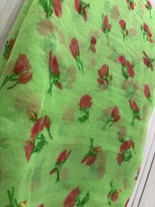 green floral saree