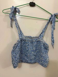 Blue Floral Crop Top