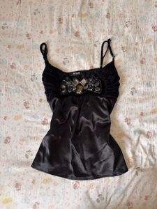 Morgan Black Embellished vintage Top