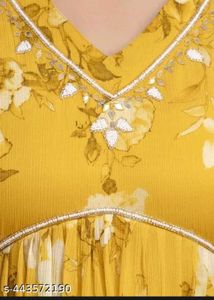 Women's Yellow Floral Kurta Set with Dupatta