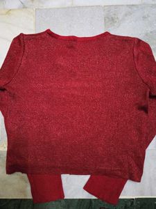 Sparkly Red Long Sleeve Top