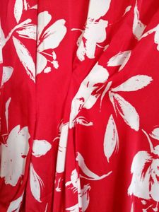 Vibrant Red Floral Maxi Dress from Zara.