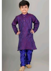 Boys' Purple Kurta Pajama Set