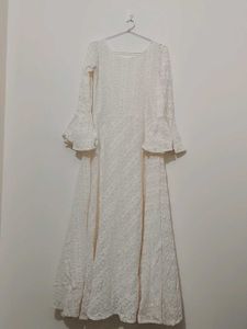 Elegant White Lace Gown