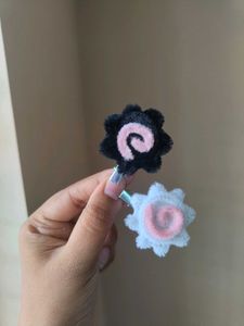 Fluffy Narutomaki Fishcake Swirl Hair Clips Set