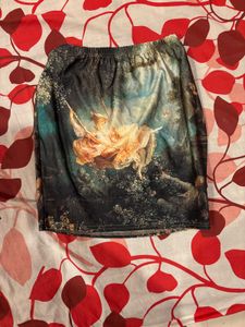 Unique Art Print Mini Skirt