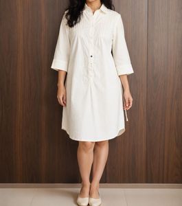 Classic White Pleated Tunic Top