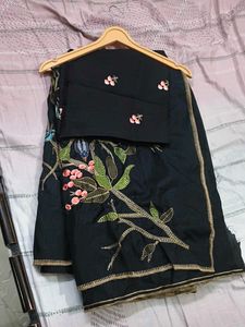 embroidered saree