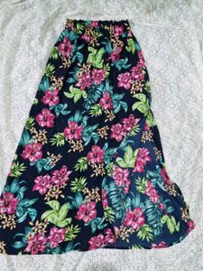 Floral Maxi Skirt with Slit
