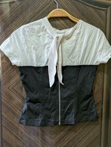 Chic Two-Tone Corset Top