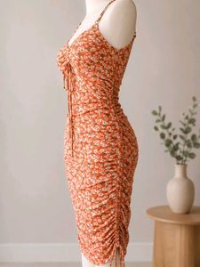 Ruched Floral Mini Dress
