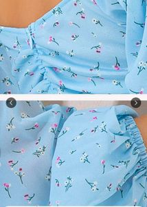 Aqua Blue Ruched Mini Dress with Statement Sleeves
