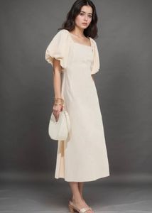 Chic Puff Sleeve Square Neck Dress