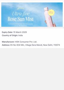 rose water sunscreen mist SPF 50+ PA++++