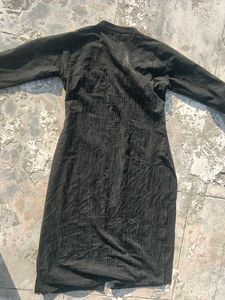Elegant Dark Grey Kurta with Embroidery