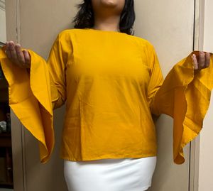 Mustard Yellow Solid Women’s Top