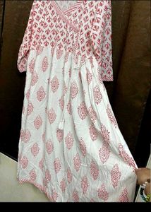 Red &amp; White Printed Dress