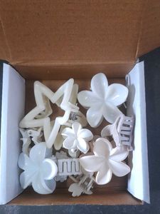 10 Cute Flower & Star Hair Claw Clips Set