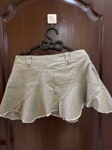 sage green mini skirt