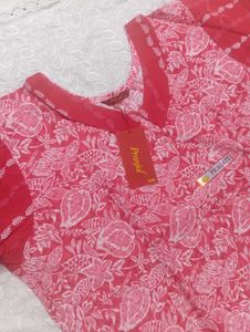 Beautiful Pink Floral Print Kurta