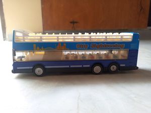 New DieCast Pull Back Open Double Deck Bus