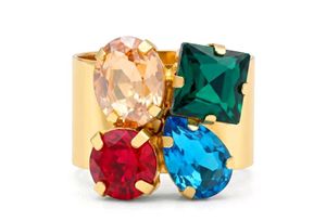 Colorful Gemstone Cluster Ring