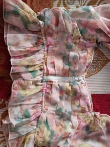 Sheer Floral Ruffle top