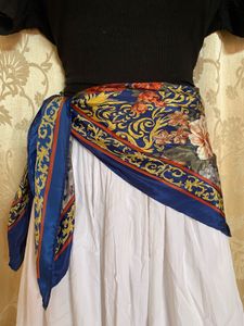 vintage Designer Floral Print Scarf