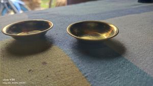 Puja Thali Set Glass Katori Chammach Small Size 👍