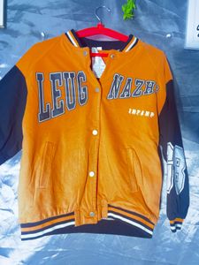 Orange &amp; Navy Varsity Jacket