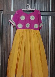 Vibrant Pink &amp; Yellow Ethnic Kurta