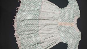 Sea Green And White Tunic